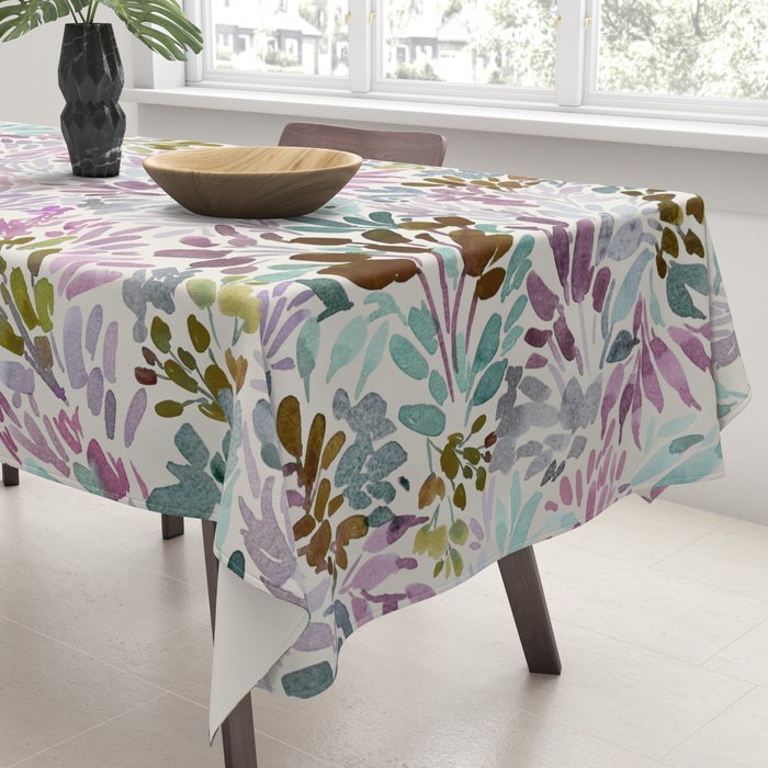 Beige Tory Flowers Tablecloth Gallery Image 3