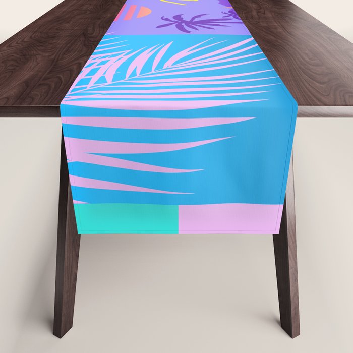Memphis pattern 80 - 80s / 90s Retro / summer palm tree Table Runner Gallery Image 1