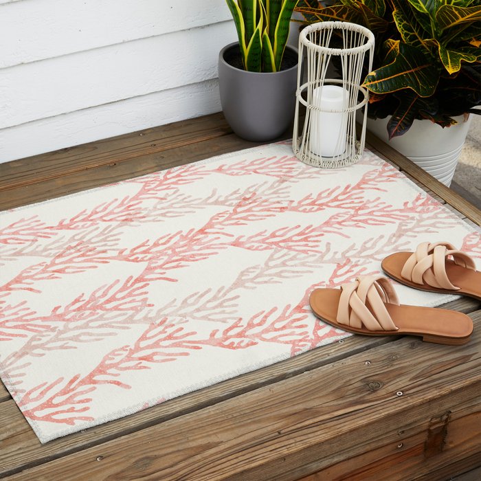 coral - warm pink Outdoor Rug Gallery Image 2