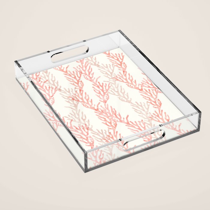 coral - warm pink Acrylic Tray Gallery Image 1