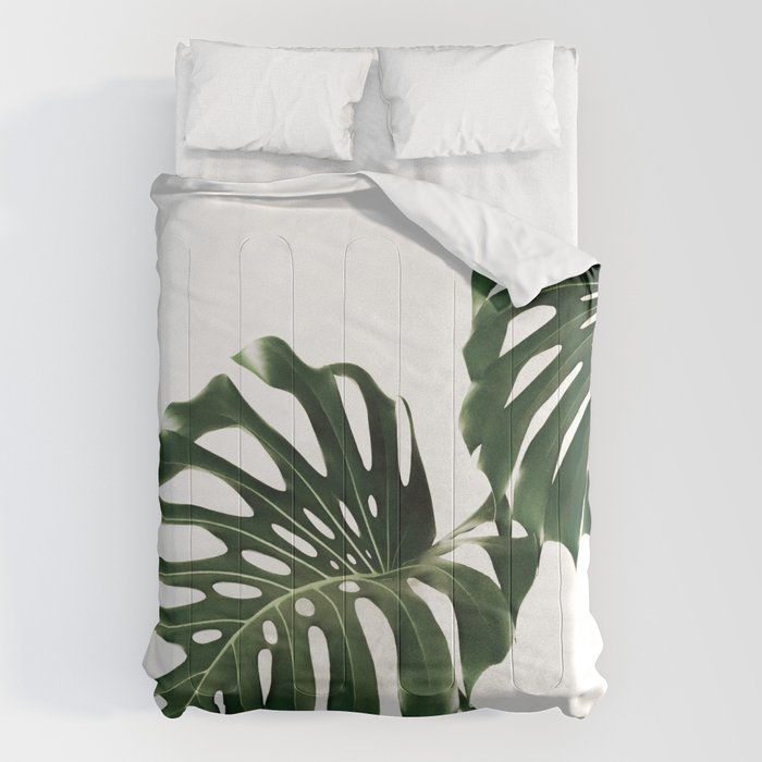 Minimalist Monstera Comforter Gallery Image 6
