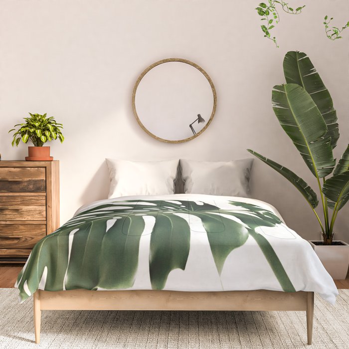Minimalist Monstera Comforter Gallery Image 3
