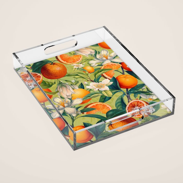 Orange Blossoms Acrylic Tray Gallery Image 1