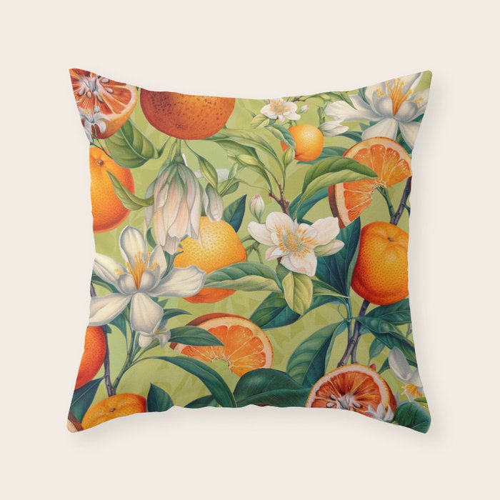 Orange Blossoms Throw Pillow Gallery Image 6