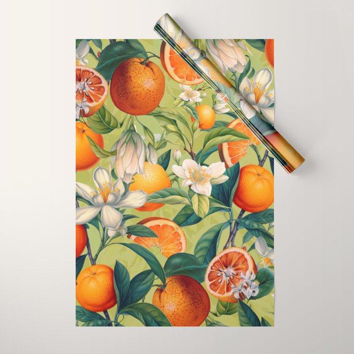 Orange Blossoms Wrapping Paper Gallery Image 1