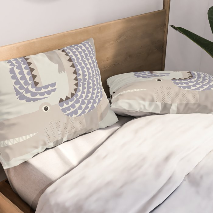 Whimsical Crocodile Pillow Sham Gallery Image 2
