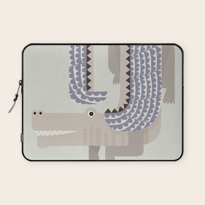 Whimsical Crocodile Laptop Sleeve Gallery Image 1