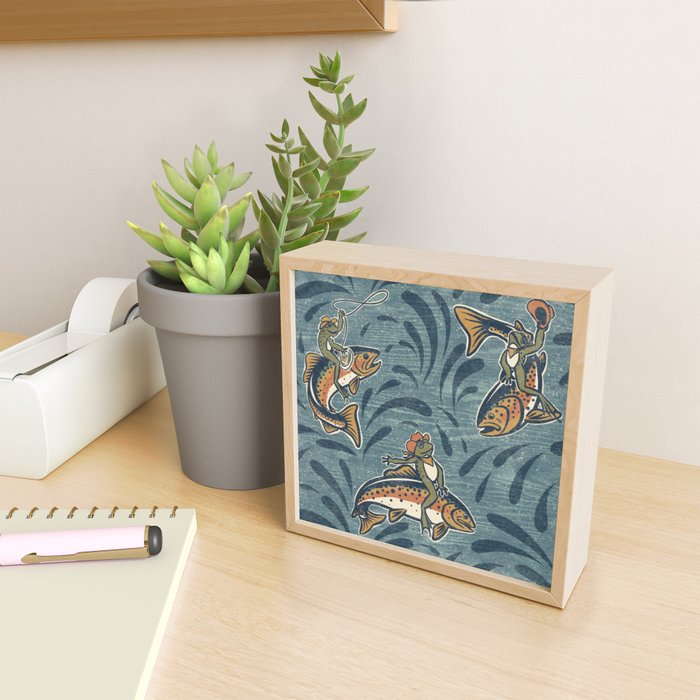 Rodeo Frogs - Blue Mini Art Print Gallery Image 2