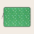 Green eco friendly house city pattern Laptop Sleeve Gallery Image 1