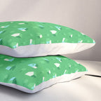Green eco friendly house city pattern Pillow Sham Gallery Image 3