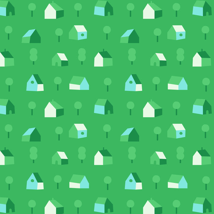 Green eco friendly house city pattern Coffee Mug Gallery Image 2