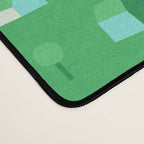 Green eco friendly house city pattern Desk Mat Gallery Image 4