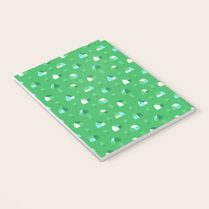 Green eco friendly house city pattern Notebook Gallery Image 3