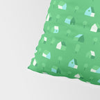 Green eco friendly house city pattern Pillow Sham Gallery Image 4