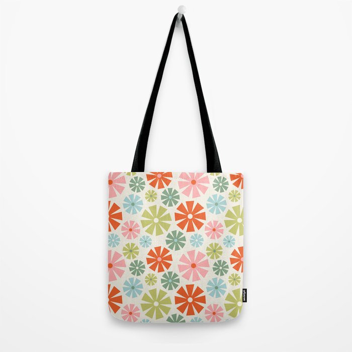 Retro Pinwheel Snowflakes - Holiday Colors Tote Bag Gallery Image 2