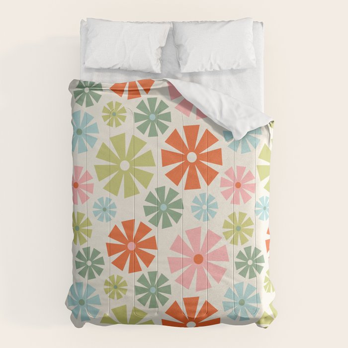 Retro Pinwheel Snowflakes - Holiday Colors Comforter Gallery Image 6