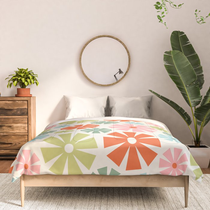 Retro Pinwheel Snowflakes - Holiday Colors Comforter Gallery Image 3