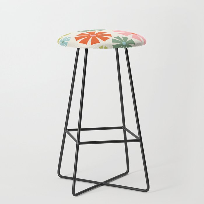 Retro Pinwheel Snowflakes - Holiday Colors Stool Gallery Image 1