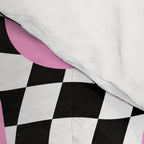 Funny cat cartoon checkered pattern Comforter Gallery Image 4