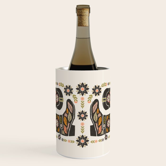 Cowboy boots and flowers Wine Chiller Gallery Image 1