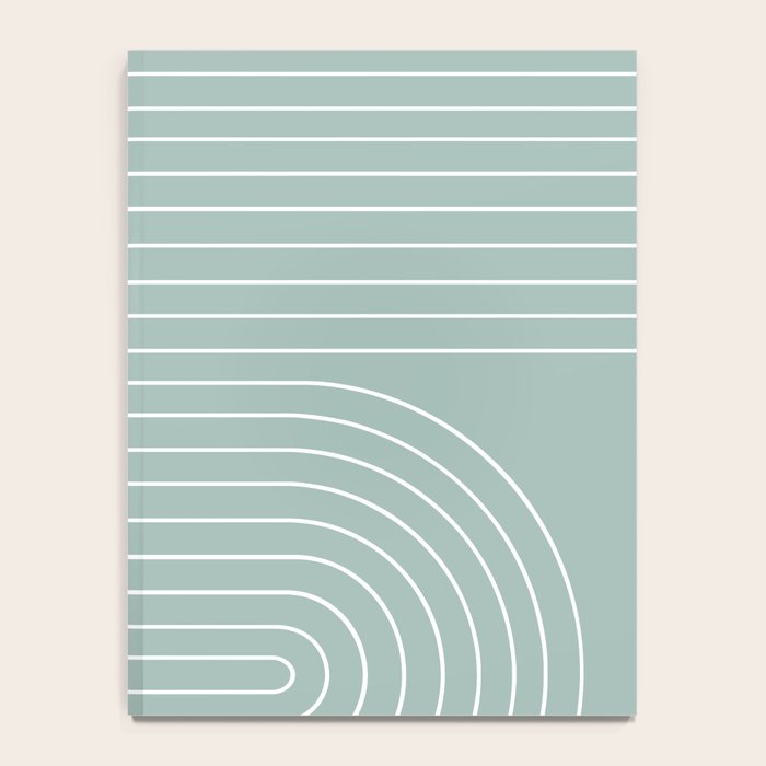 Minimal Line Curvature VII Sage Green Mid Century Modern Arch Abstract Notebook Gallery Image 4