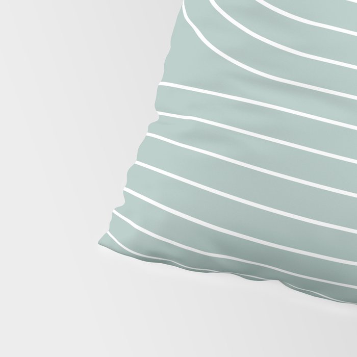 Minimal Line Curvature VII Sage Green Mid Century Modern Arch Abstract Pillow Sham Gallery Image 4