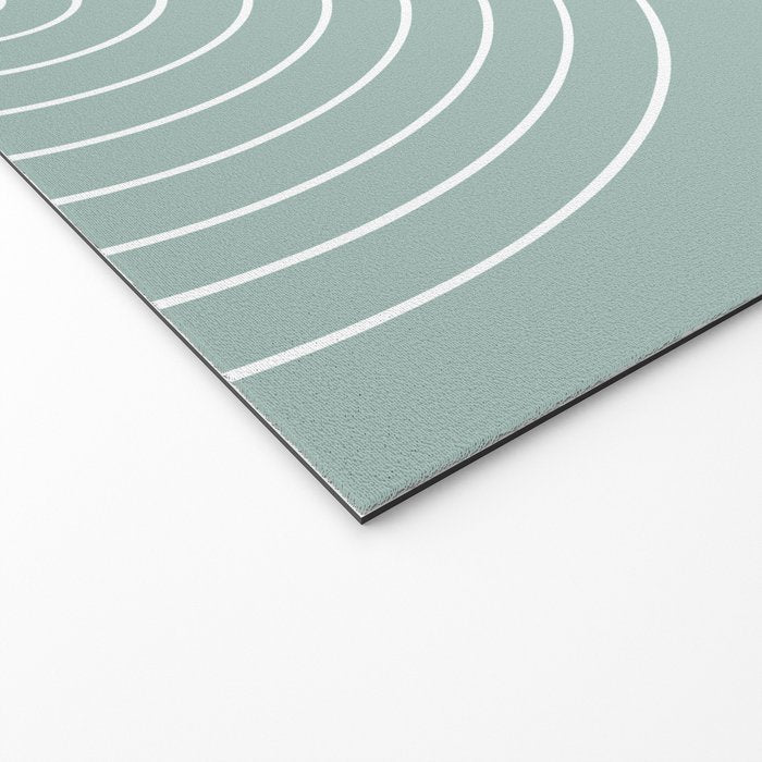 Minimal Line Curvature VII Sage Green Mid Century Modern Arch Abstract Welcome Mat Gallery Image 2