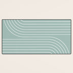 Minimal Line Curvature VII Sage Green Mid Century Modern Arch Abstract Desk Mat Gallery Image 3