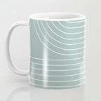 Minimal Line Curvature VII Sage Green Mid Century Modern Arch Abstract Coffee Mug Gallery Image 3