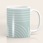 Minimal Line Curvature VII Sage Green Mid Century Modern Arch Abstract Coffee Mug Gallery Image 1