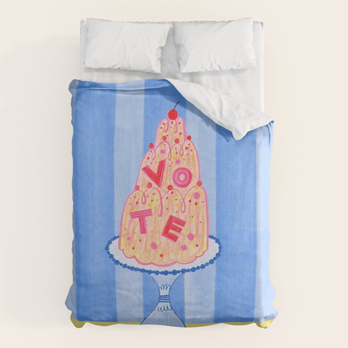 Mold the Future & Vote in Blueberry Blue Duvet Cover Gallery Image 1