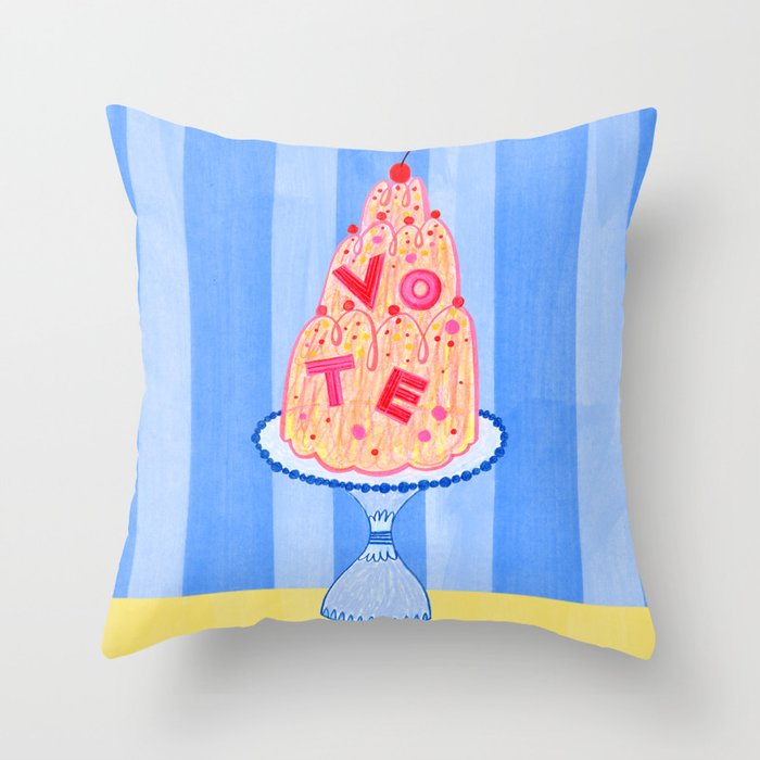 Mold the Future & Vote in Blueberry Blue Throw Pillow Gallery Image 6