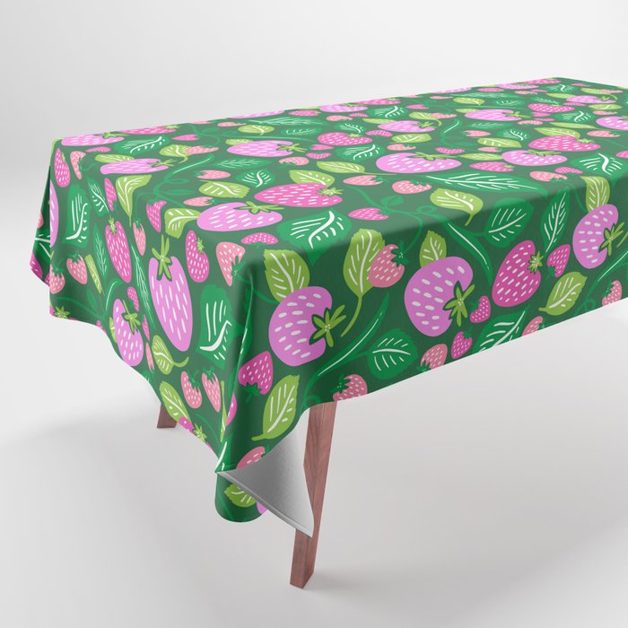 Strawberry Fields - Pink and Green Tablecloth Gallery Image 1