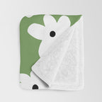 Daisy field - green Throw Blanket Gallery Image 3