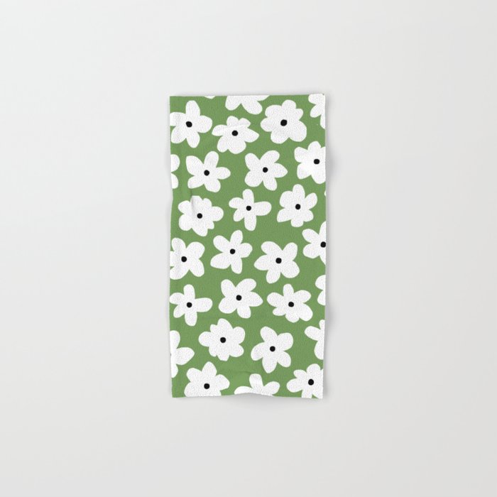 Daisy field - green Bath Towel Gallery Image 1