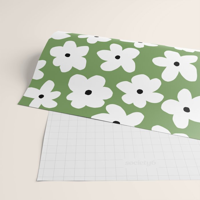 Daisy field - green Wrapping Paper Gallery Image 2