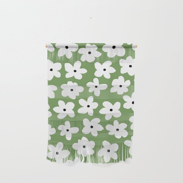 Daisy field - green Wall Hanging Gallery Image 1