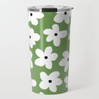 Daisy field - green Travel Mug Gallery Image 1