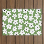 Daisy field - green Outdoor Rug Gallery Image 1