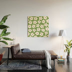 Daisy field - green Wood Wall Art Gallery Image 2