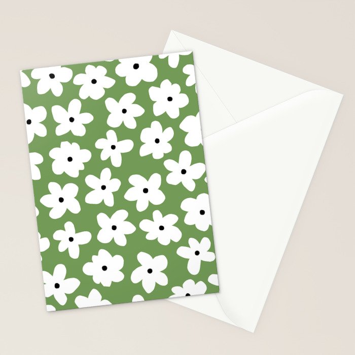 Daisy field - green Stationery Card Gallery Image 2