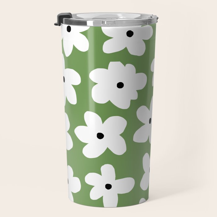 Daisy field - green Travel Mug Gallery Image 3