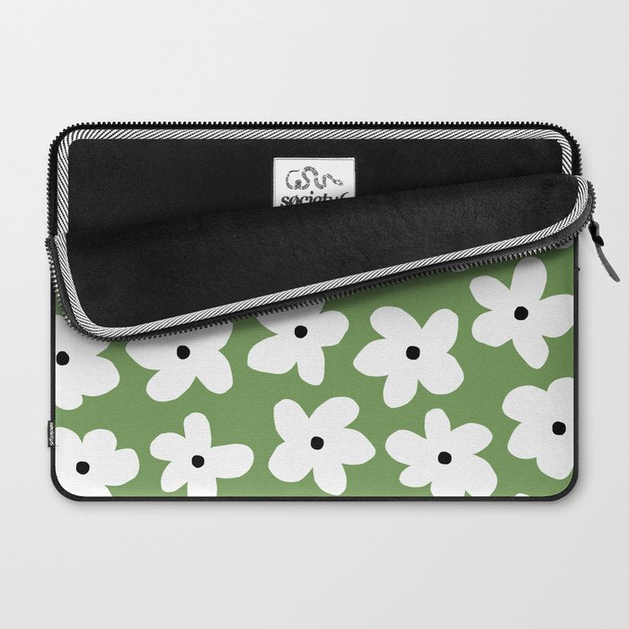 Daisy field - green Laptop Sleeve Gallery Image 2