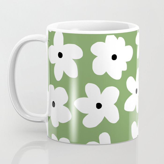 Daisy field - green Coffee Mug Gallery Image 3