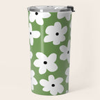Daisy field - green Travel Mug Gallery Image 2