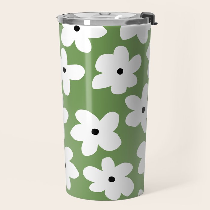 Daisy field - green Travel Mug Gallery Image 2