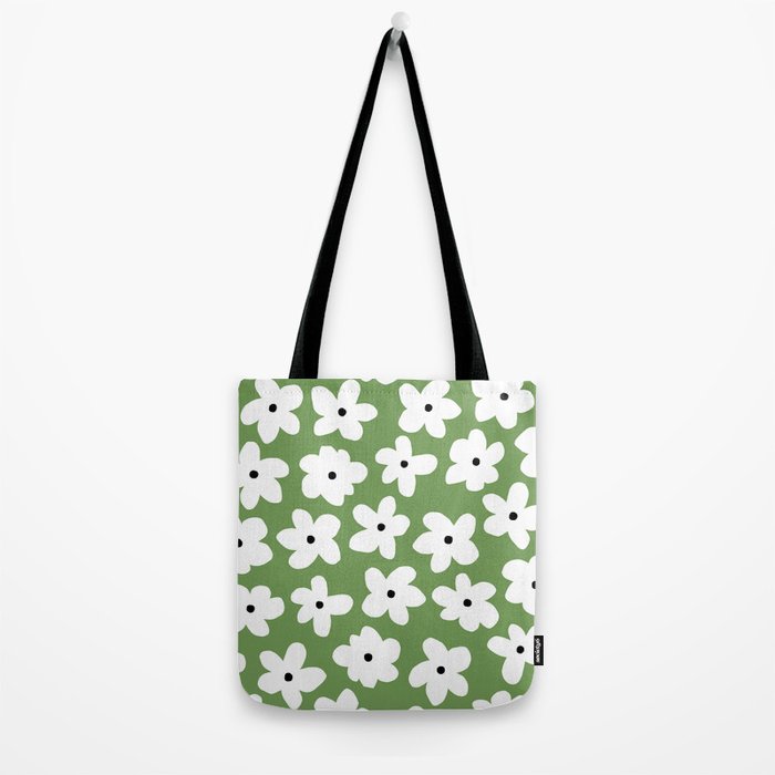 Daisy field - green Tote Bag Gallery Image 2