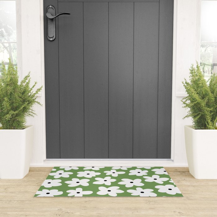 Daisy field - green Welcome Mat Gallery Image 3