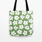 Daisy field - green Tote Bag Gallery Image 1