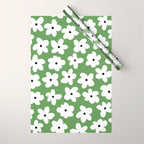 Daisy field - green Wrapping Paper Gallery Image 1